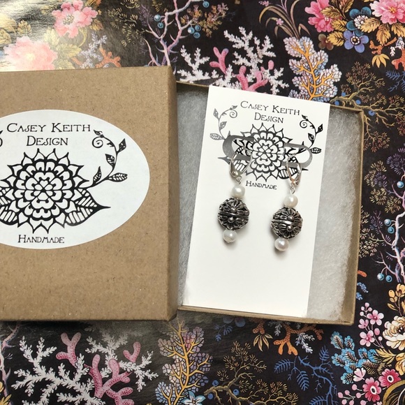 Floral Globe Earrings - Picture 8 of 8